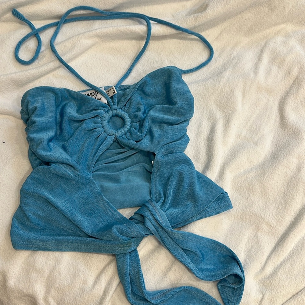 Blue halter top